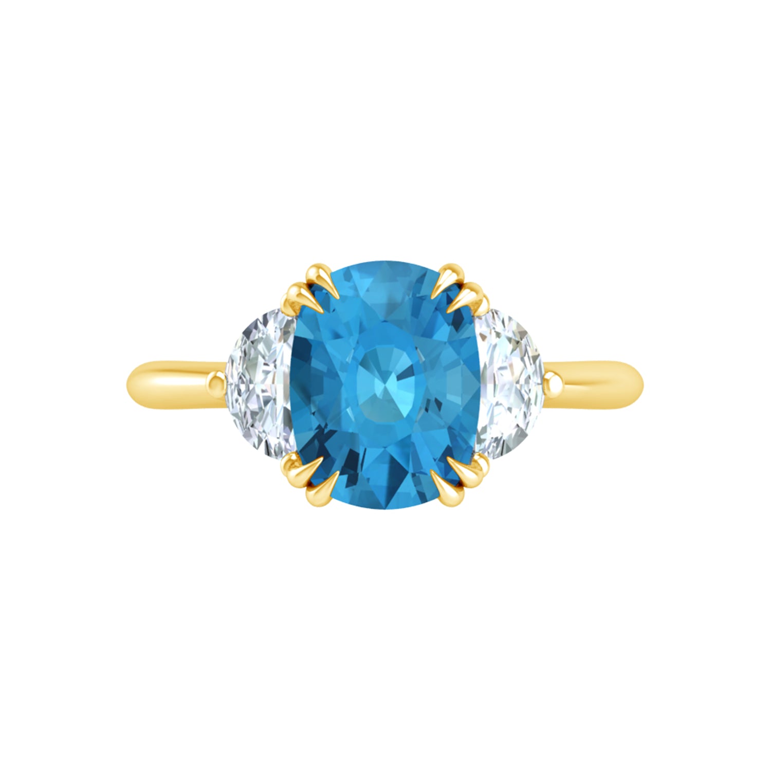 Cushion cut online sapphire engagement rings