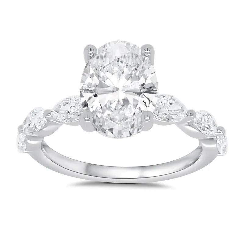 Oval Marquise Engagement Ring